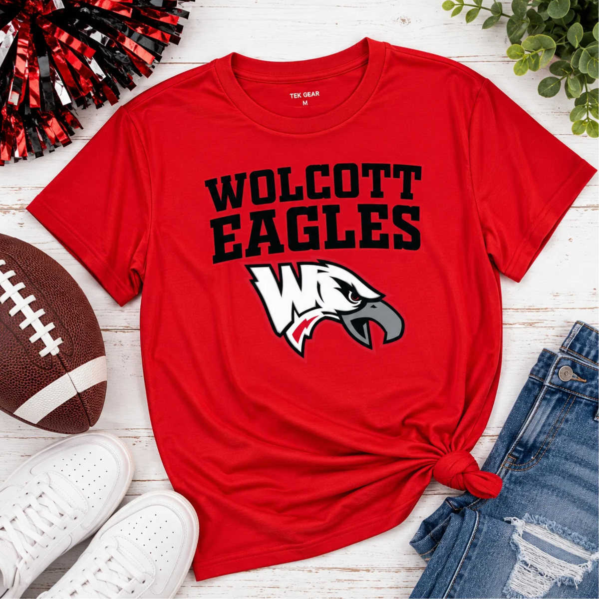Red Athletic Wolcott Eagles Tee