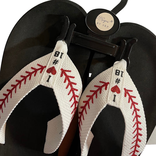 Personalized Baseball Flip Flops | Baseball Sandals | Custom Baseball Sandals | Baseball Game Day Shoes | Baseball Mom Shoes | Game Day Shoe