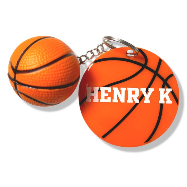 Personalized Basketball Keychain With Ball Accessory - 2.5 inch | Custom Basketball Bag Tag | Basketball Coach Gift | Basketball Team Gift