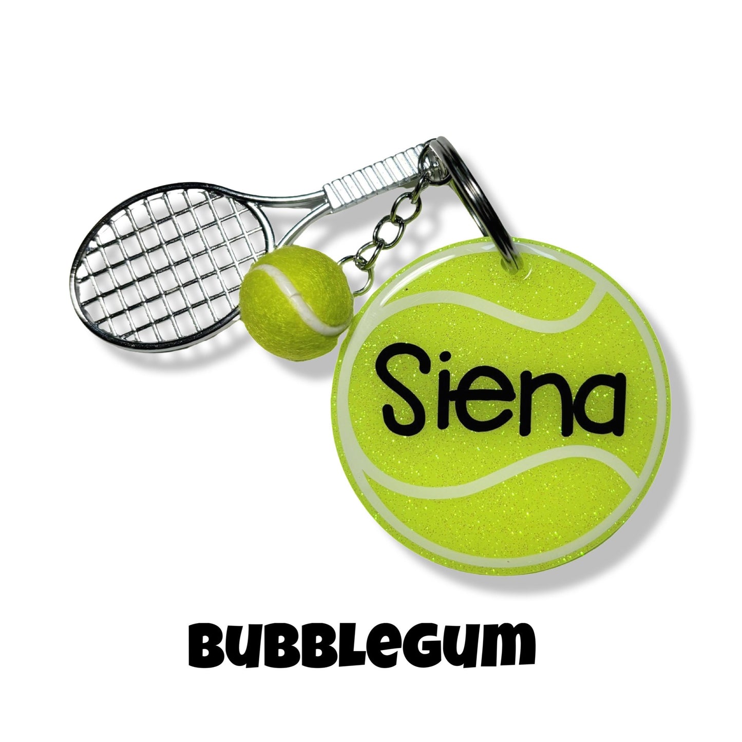 Personalized Tennis Keychain With Racket And Ball | 2.5 Inch