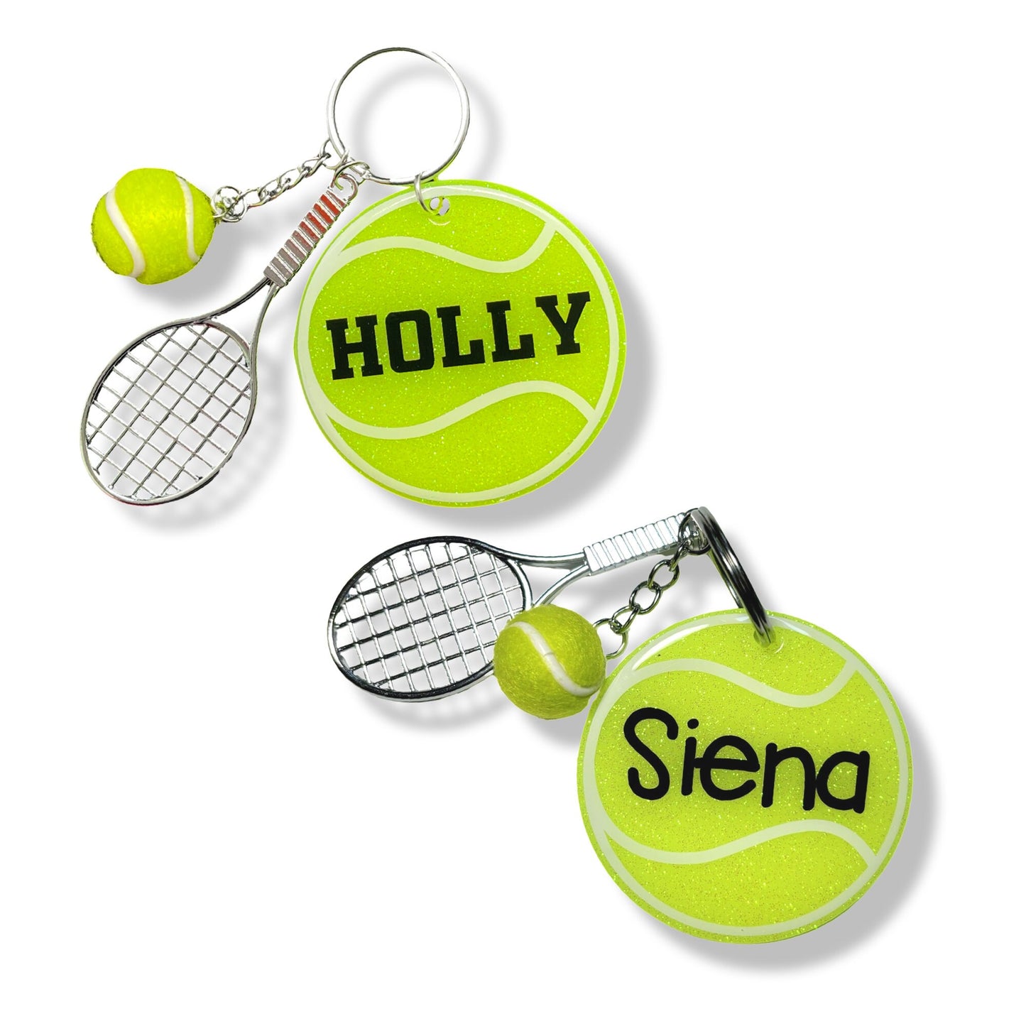 Personalized Tennis Keychain With Racket And Ball | 2.5 Inch