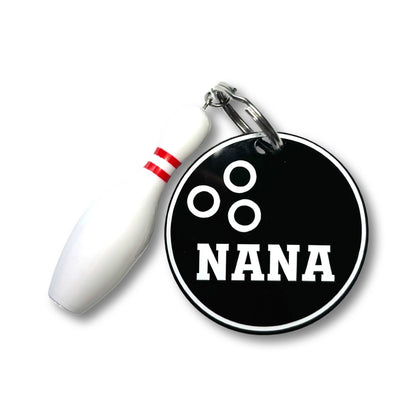 Personalized Bowling Keychain With Bowling Pin Accessory - 2 Inch | | Bowling Team Gift | Bowling Party Favor | Bowling League Gift