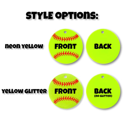 Custom Softball Keychain with Bat & Ball Accessory