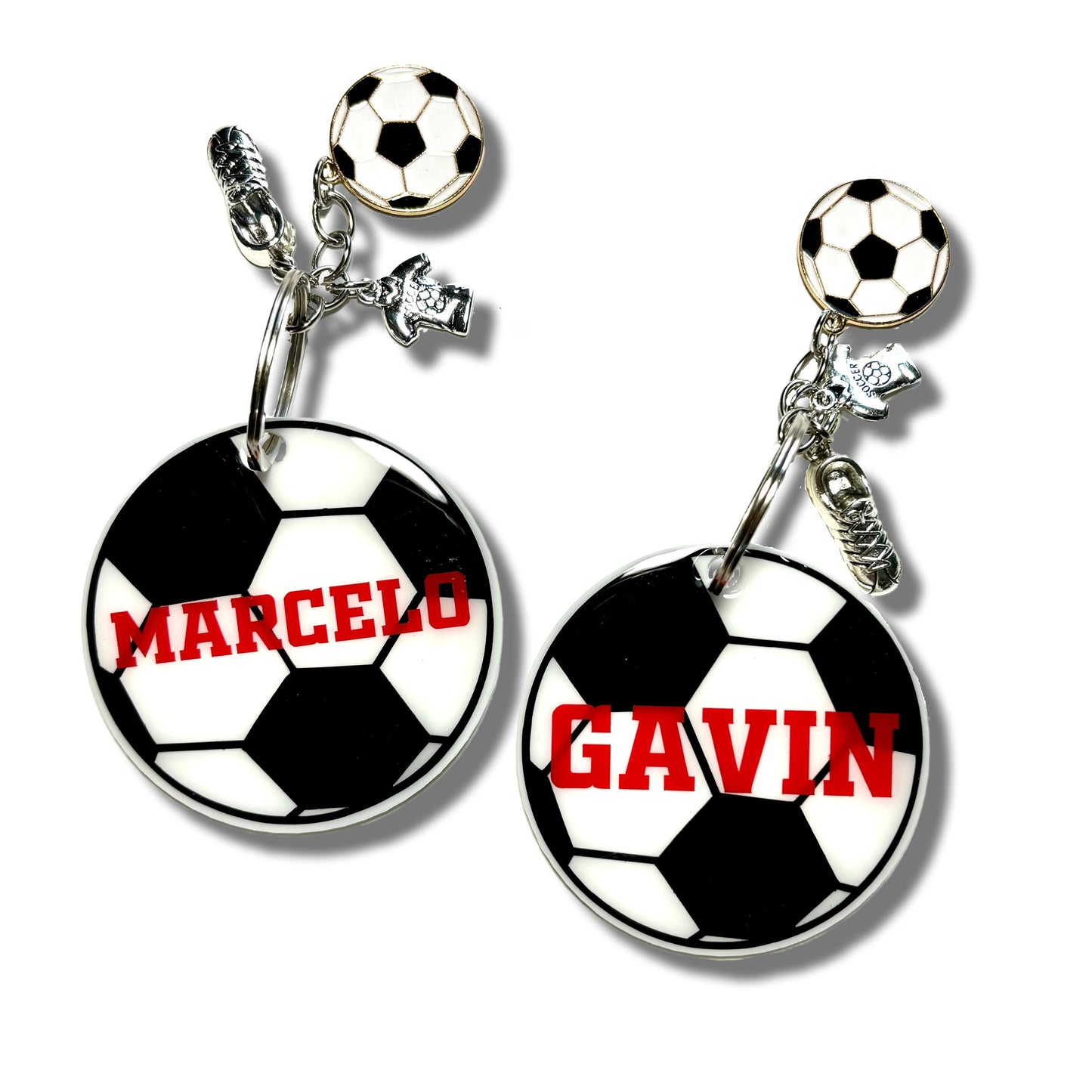 Personalized Soccer Keychain With Accessory | Soccer Player Gift | Soccer Gift |  Coach Gift | Soccer Team Gift | Custom Soccer Bag Tag