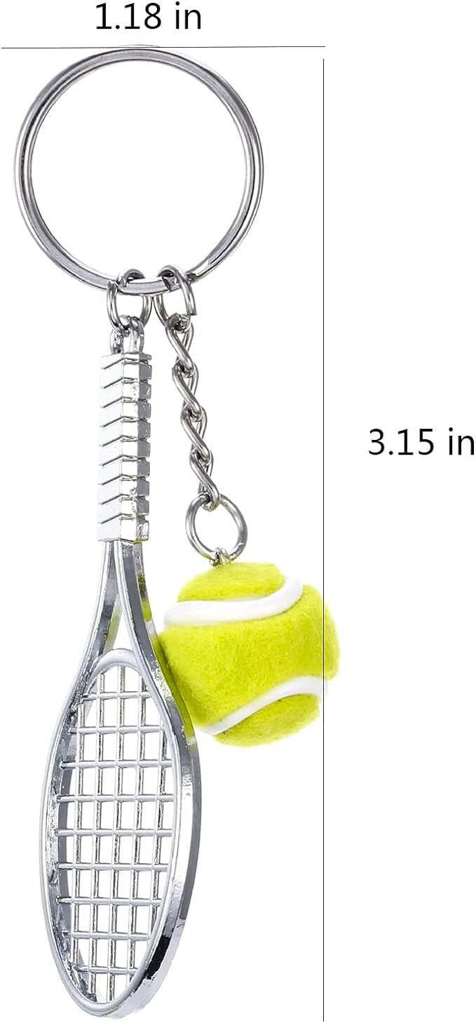 Custom Tennis Keychain with Racket & Ball Accessory | Tennis Player Gift | Tennis Team Gift | Coach Gift | Tennis Accessory | Racket Bag Tag