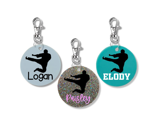 Personalized Martial Arts Keychain - 2 Inch | Custom Karate Keychain | Martial Arts Bag Tag | Personalized Sensei Gift | Karate Bag Tag