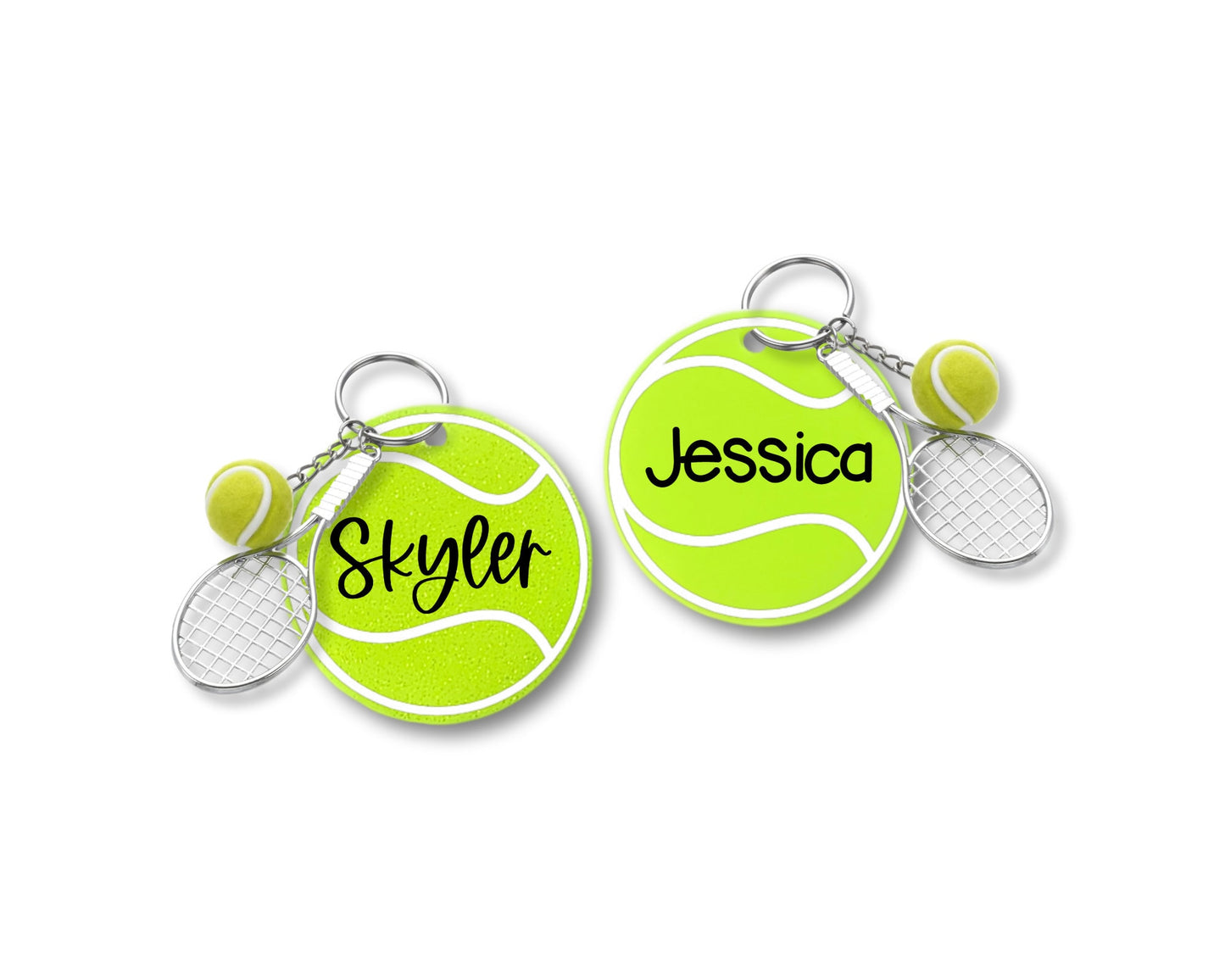 Personalized Tennis Keychain With Racket And Ball | 2.5 Inch