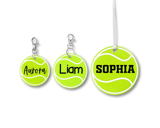 Personalized Tennis Keychain Or Bag Tag - 3 Sizes | Tennis Bag Tag | Tennis Accessory | Tennis Player Gift | Tennis Coach Gift | Tennis Gift