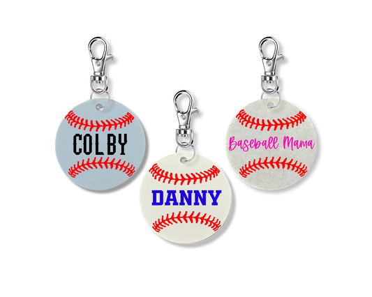 Personalized Baseball Keychain - 2 Inch | Custom Baseball Accessory | Custom Baseball Team Gift | Baseball Coach Gift | Baseball Bag Tag