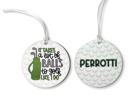 Personalized Golf Bag Tag, Double Sided, Custom Golf Accessory, Caddy Bag Tag, Funny Golf Gift, Golf Keychain, Luggage Tag For Golfer