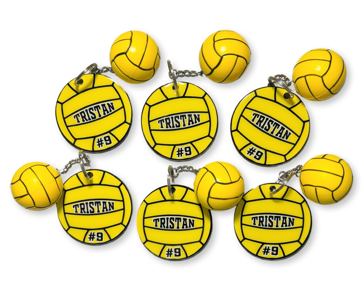 Personalized Water Polo Keychain With Ball Attachment | Custom Water Polo Accessory | Water Polo Bag Tag | Water Polo Bag Charm