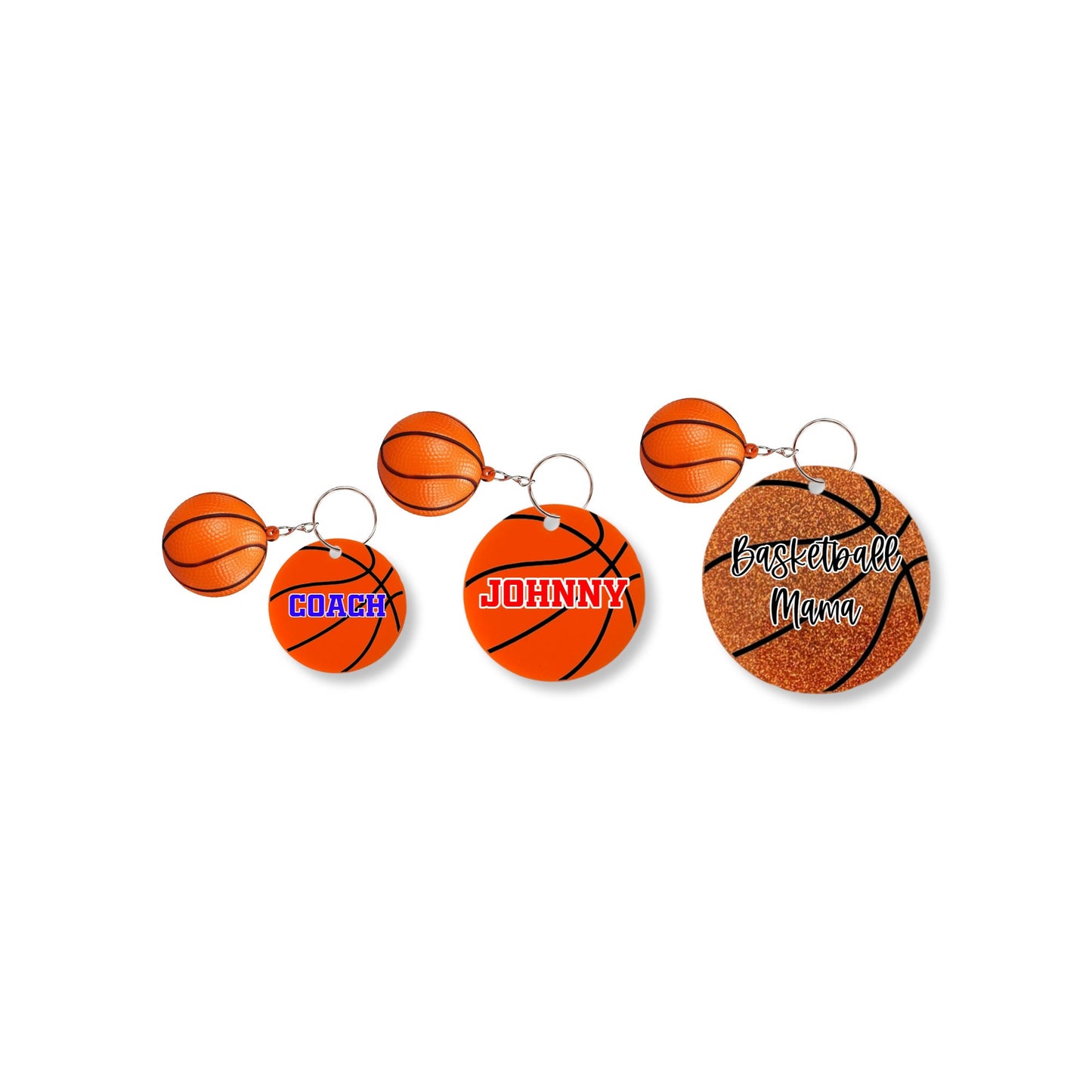 Personalized Basketball Keychain with Basketball Accessory | Custom Basketball Bag Tag | Basketball Team Gift | Basketball Coach Gift