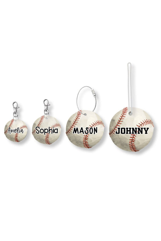 Personalized Baseball Doodle Style Bag Tag | Baseball Keychain | Bat Bag Accessory | Baseball Player Gift | Baseball Team Gift | Coach Gift