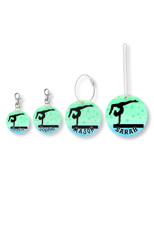 Personalized Gymnastics Keychain Or Bag Tag | Gymnastics Team Gift | Gymnastics Accessory | Bag Tag For Gymnast | Gymnastics Coach Gift