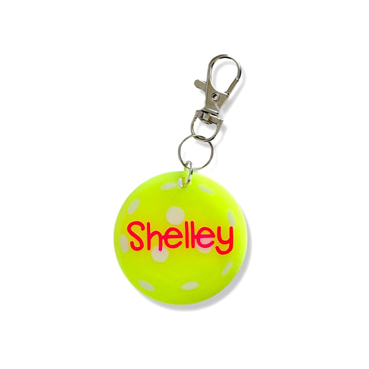 Personalized Pickleball Keychain - 2 Inch | Custom Pickleball Accessory | Pickleball Team Gift | Pickleball Coach Gift | Gear Bag Keychain