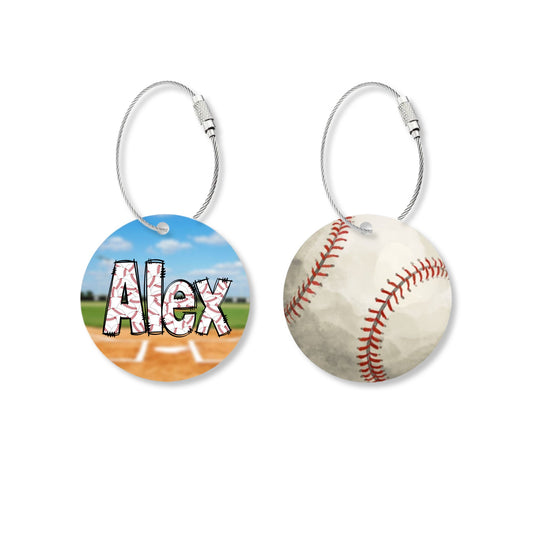 NEW DESIGN! Personalized 2 Sided Baseball Bag Tag | Baseball Accessory | Baseball Font Name Tag | Team Gift | Custom Baseball Coach Gift