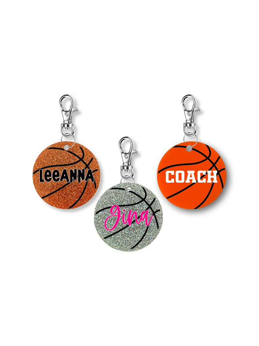 Personalized Basketball Keychain - 2 Inch | Custom Basketball Accessory | Team Gift | Basketball Coach Gift | Basketball Bag Tag