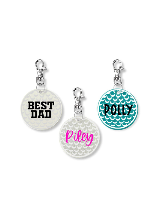 Personalized Golf Keychain - 2 Inch | Custom Golf Accessory | Gift For Golfer | Golf Team Gift | Golf Coach Gift | Golf Bag Keychain