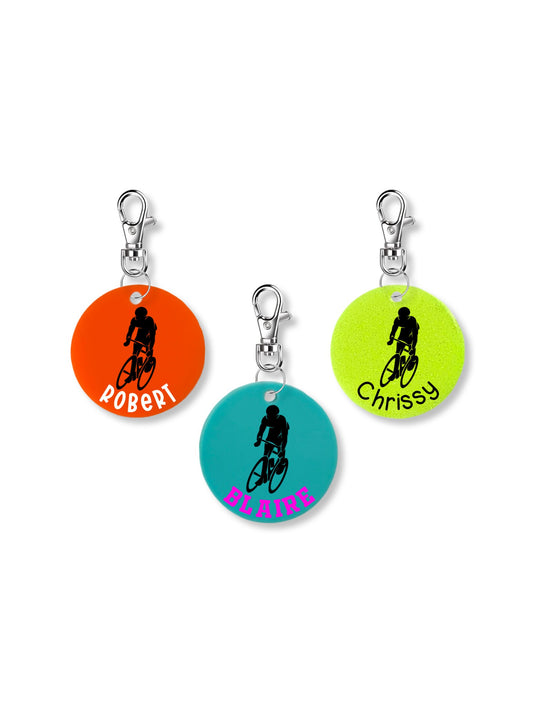 Personalized Mountain Bike Keychain - 2 Inch | Custom Biking Accessory | Personalized Mountain Biker Gift | Custom Mountain Bike Bag Tag