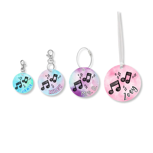 Personalized Music Keychain Or Bag Tag | Musician Gift | Instrument Bag Accessory | Musician Keychain | Gift For Music Lover | Music Bag Tag