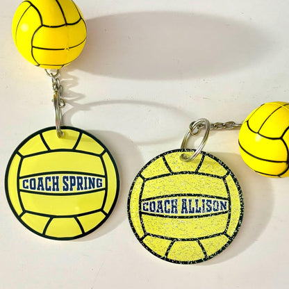 Personalized Water Polo Keychain With Ball Attachment | Custom Water Polo Accessory | Water Polo Bag Tag | Water Polo Bag Charm